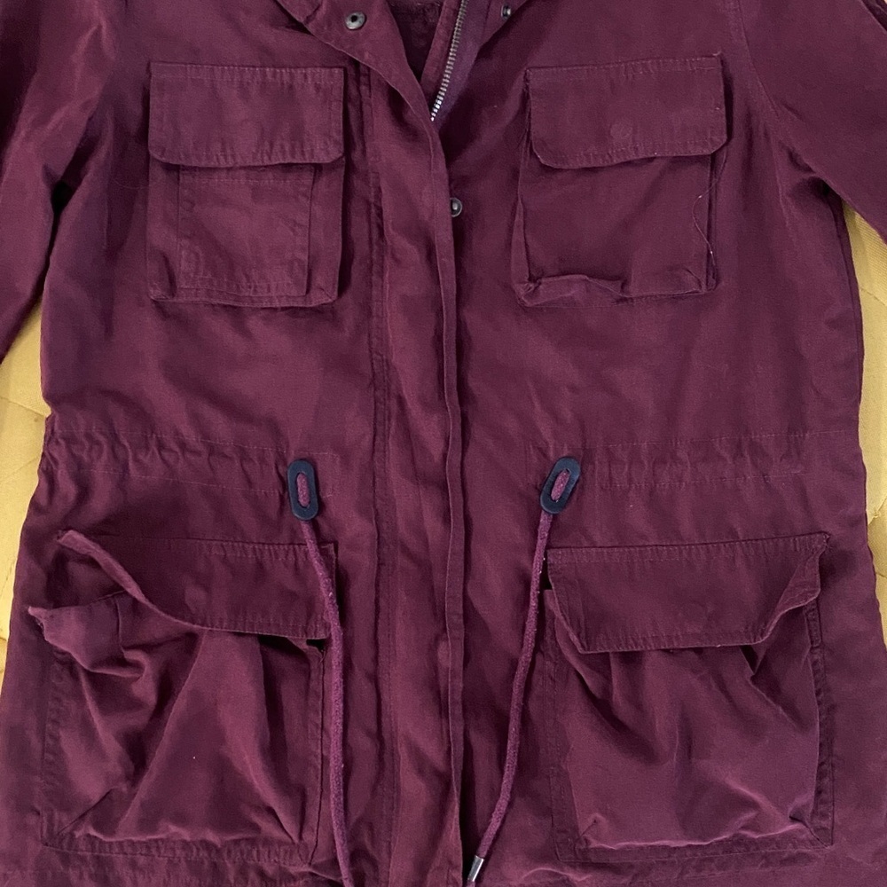 LAST CHANCE! Love Tree Burgundy Military Field Jacket - Picture 4 of 6